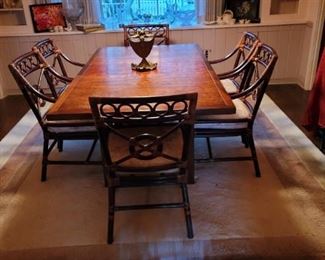 Beautiful Dining Table with McGuire Chairs