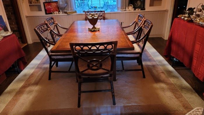 Beautiful Dining Table with McGuire Chairs