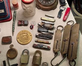Locks, pocket knives, scales and more