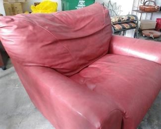 Lane leather chair w/ottoman