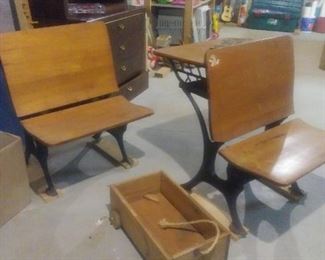 Antique school desks
