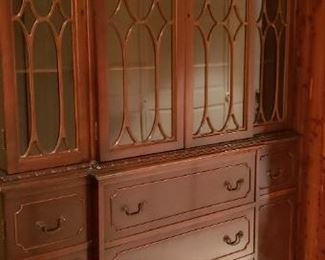 Mahogany China Closet 50L X 15 1/2D X 78 1/2H located on lower level