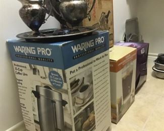 Professional Coffee Urn, Silverplate Tea Set