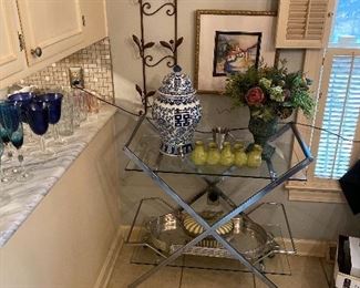 Glass tea cart