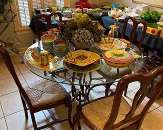 Glass top table and 4 chairs