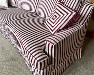 Custom Upholstered Striped Sofa