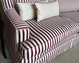 Custom Upholstered Striped Sofa