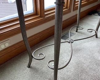 Granite Topped Sofa Table with Metal Base