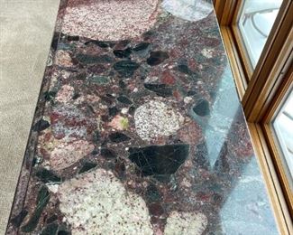 Granite Topped Sofa Table with Metal Base