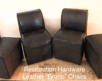 RH Leather Bruno Chairs