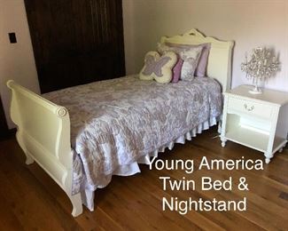 Nightstand, Twin Sleigh Bed, Pottery Barn Kids "Young America"