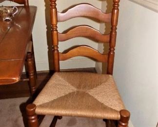 Ladder back Rush seat chair (Part of Heywood Wakefield Dining table set)