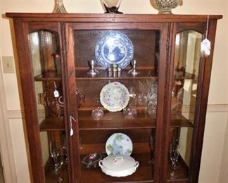 Antique Oak Display/China Cabinet 