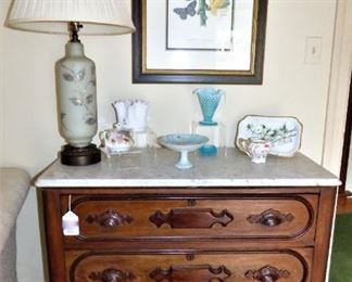 Antique Victorian Marble Top Chest