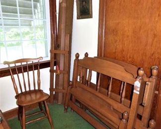 Heywood Wakefield Maple Bunk Bed Set (Complete with rails, etc.  