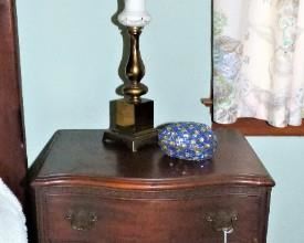 Mahogany Night Stand, Vintage Urn Lamp
