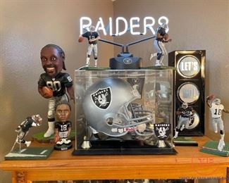 Full Size Raiders Football Helmet, Raiders Neon Sign, Raiders Light Up "Traffic" Light
