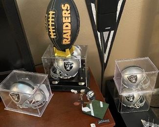 Autographed Raiders Mini Football Helmets