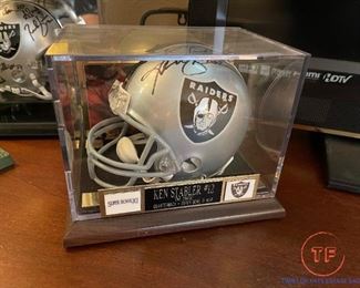 KEN STABLER  “The Snake” Super Bowl XI MVP Autographed Raiders Mini Football Helmet with COA