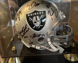 Autographed Raiders Mini Football Helmet