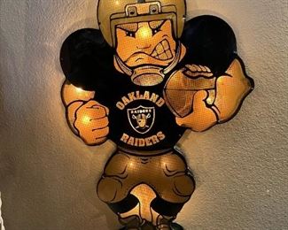OAKLAND Raiders Light Up Wall Hanger Football Player