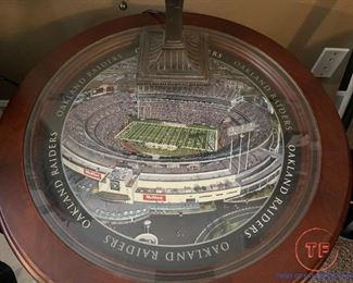 Oakland Raiders Round Side Table
