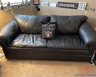 Black Pleather Sofa