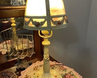 Slag Glass Table Lamp