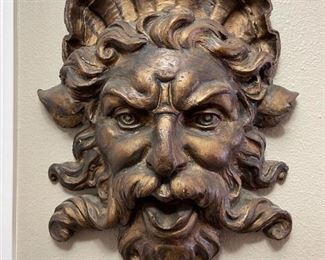 Plaster Cast Moses / Zeus Wall Hanger