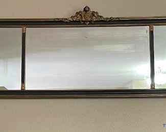 Art Deco Mirror with Metal Frame and Candle Lights