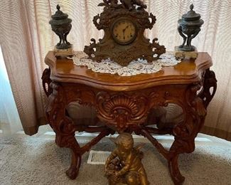 
Rococo Style Carved Walnut Console Table