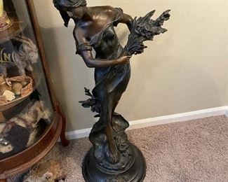 36” Bronze Statue After AUGUST MOREAU - “Reine des Pres”