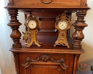 Antique Pot Metal Cherub Clocks