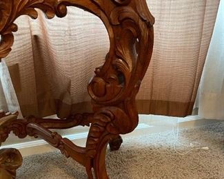 Rococo Style Carved Walnut Console Table