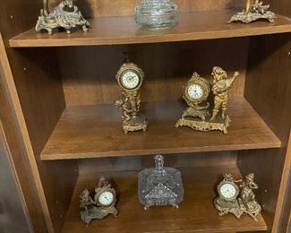 Antique Pot Metal Cherub Clocks