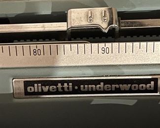 1960’s Baby Blue Olivetti Underwood Lettera 32 Portable Typewriter with Original Case