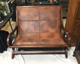 Leather settee