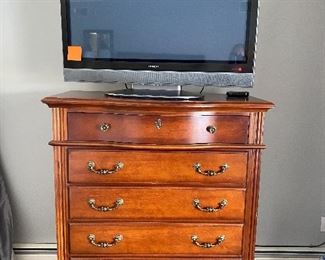 BASSET TALL DRESSER AND HITACHI PLASMA TV