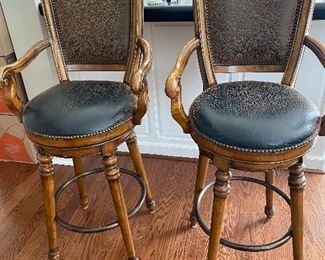 2 HOOKER BAR HEIGHT STOOLS