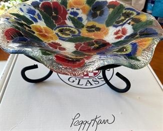 PEGGY KARR GLASS-PANSY