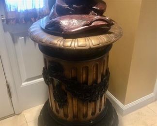 Pair vintage brass / bronze pedestals