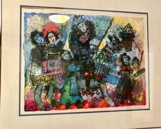 Hand signed Theo Tobiasse lithos
