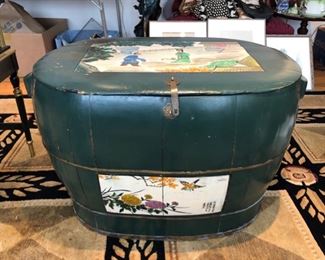 Antique Chinese wood rice holder - doubles as a coffee table