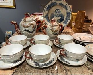Japanese Dragon ware coffee / tea set
