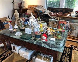 Marble top coffee table