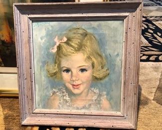 John McLellon original oil portrait of Caroline Kennedy - from Good Housekeeping magazine 1961