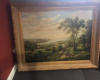Peter Green oil painting, Pastoral scene