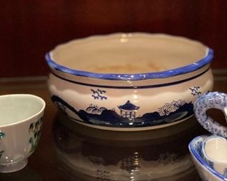 blue white bowl