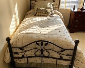 Bronze iron twin bed/mattress (2 of these)