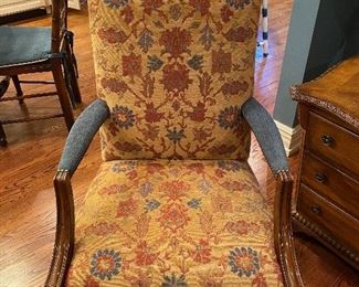 upholstered chair (2 available) vintage kilim fabric